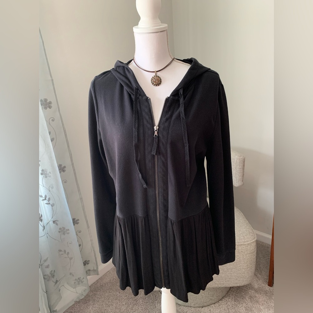 LOGO by Lori Goldstein Black Hooded Sweatshirt